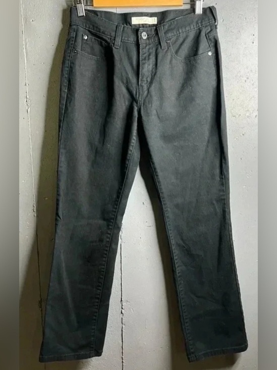 Levi's Denim - Levis 505 Jeans Womens 6 short Black Straight Leg Mid Rise 5 Pocket Denim